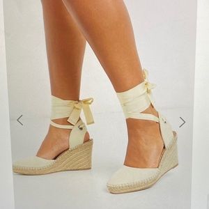 ASOS time time leg espadrille wedges